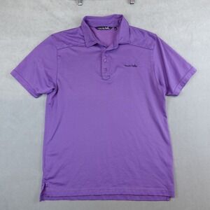 Travis Mathew Polo Shirt Men Large Quilt Shoulder Golf Short Sleeve Purple